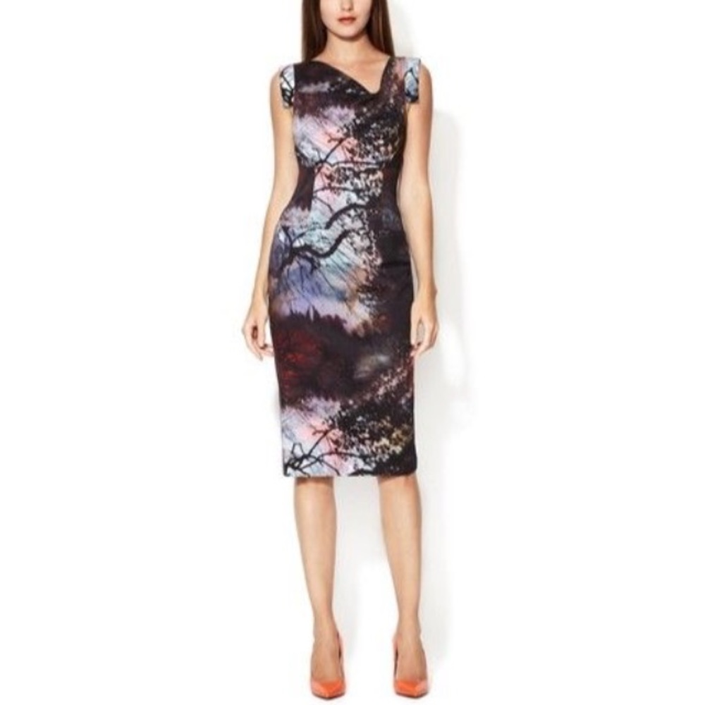 Black Halo Jackie O Winter Landscape Dress